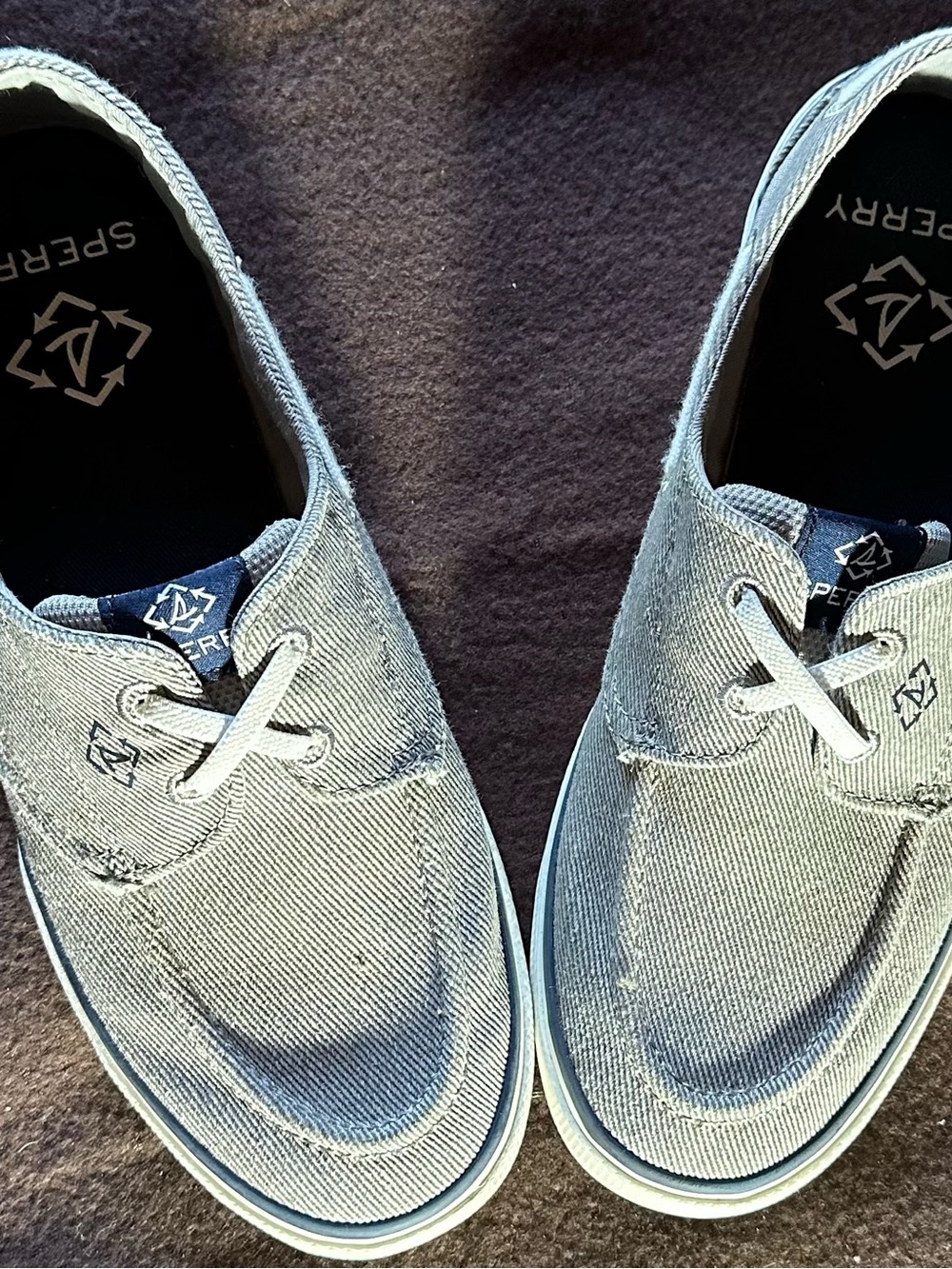 Sperry Light Blue Canvas Slip-On Loafers